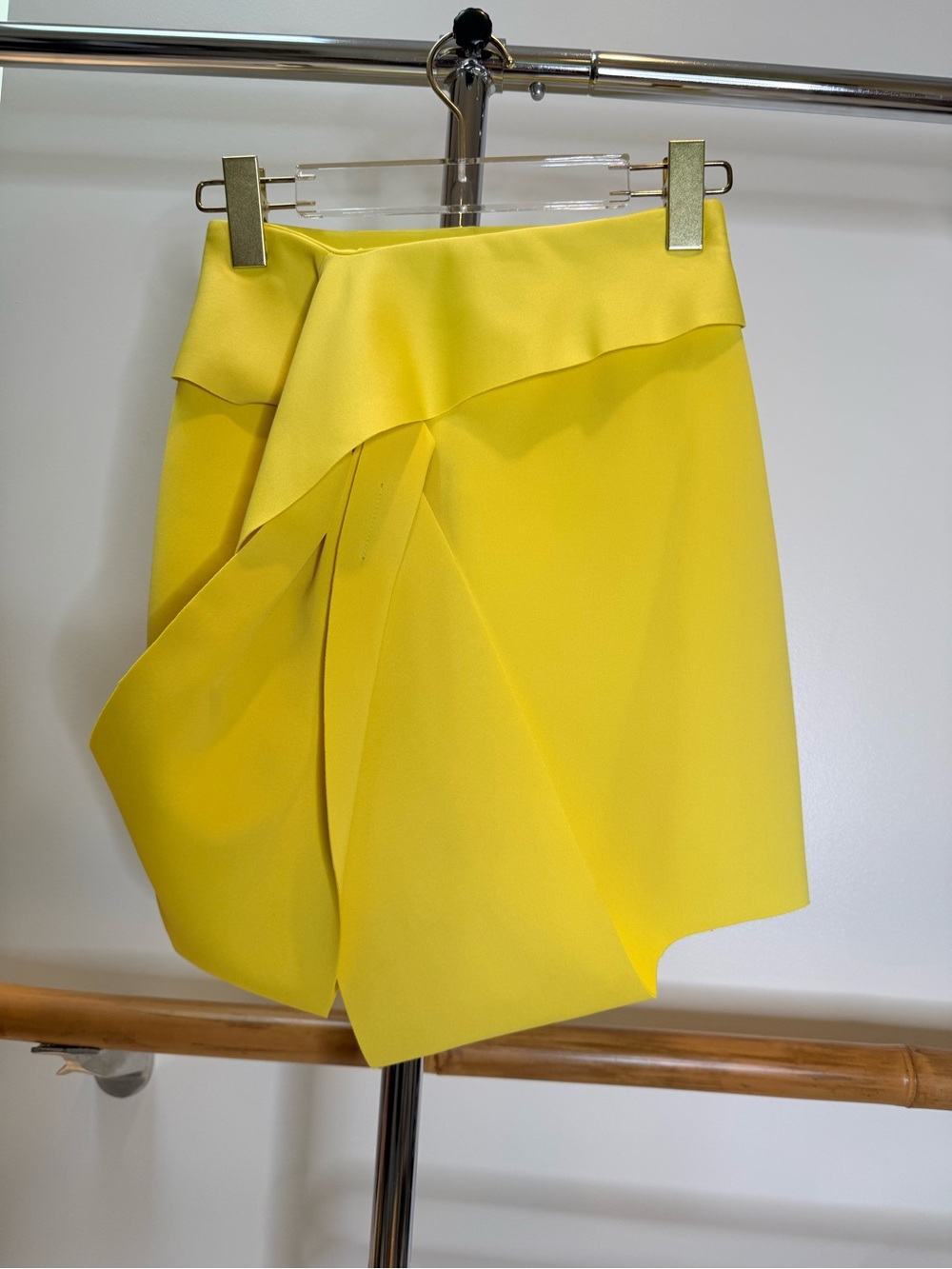 ASOS Bright Yellow Asymmetric Ruffle Mini Skirt US 0 NWT